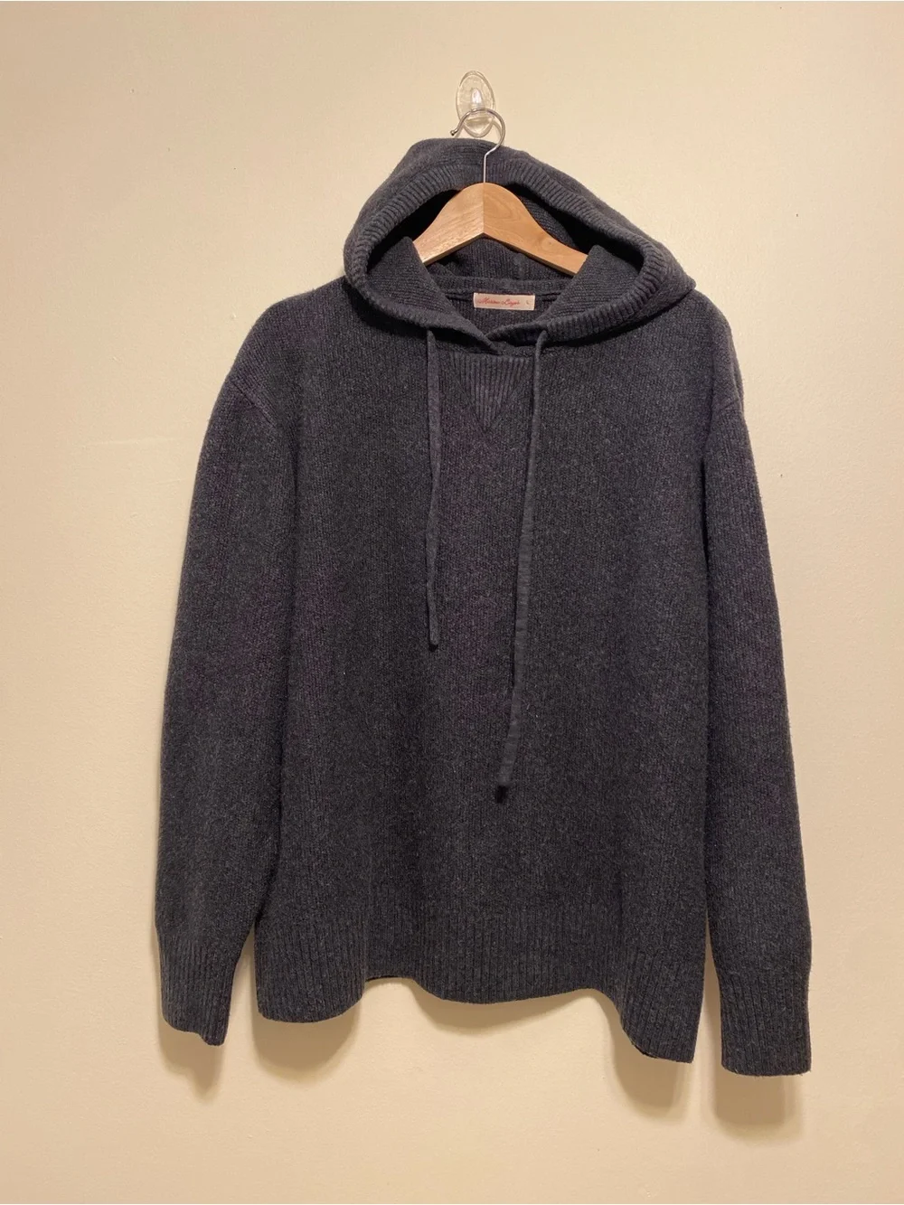 Marine Layer Men's Charcoal Crewneck Hoodie Sweater. Size L